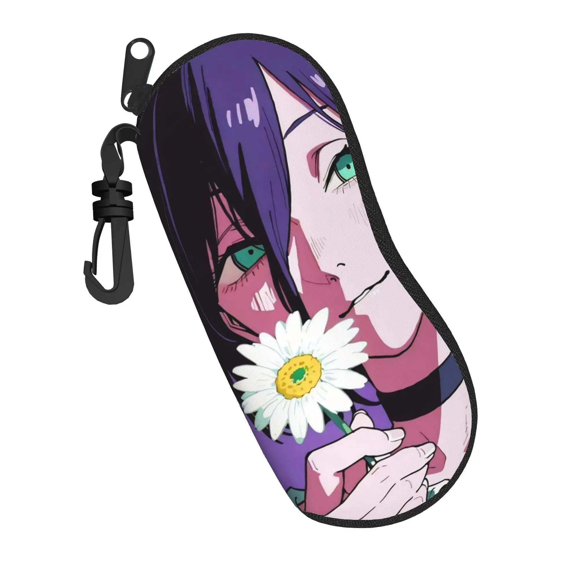Reze Anime Girl Glasses Case Men Women Student Zipper Chainsawmans Reze Eyewear Protector Office Eyewear Container