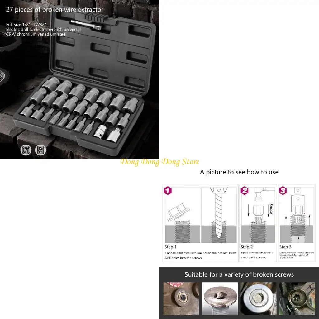 

4xba Professional поврежденный винтовой экстрактор для быстрого удаления гайки упрямых болтов