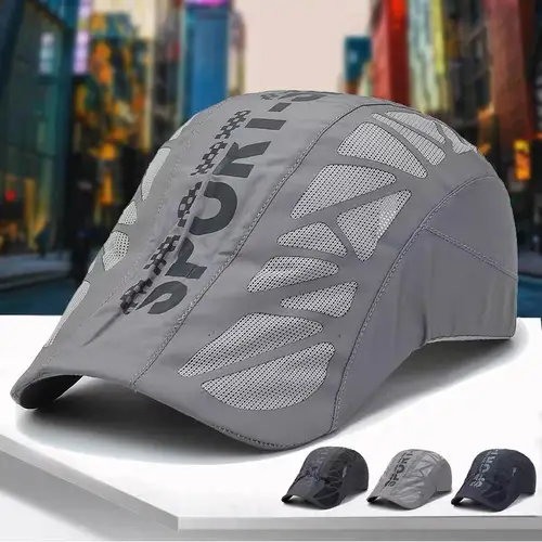 Imagen 2 del producto Gorra de malla de secado rápido, gorra de boina, gorra de béisbol, gorras de béisbol, viseras deportivas de verano para hombre, protección solar, gorras de béisbol de Golf
