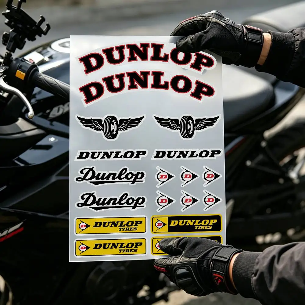 For Dunlop Helmet Reflective Sticker Set Safety Decal for Motorcycle Bike Car  High Intensity Glow New Arrival