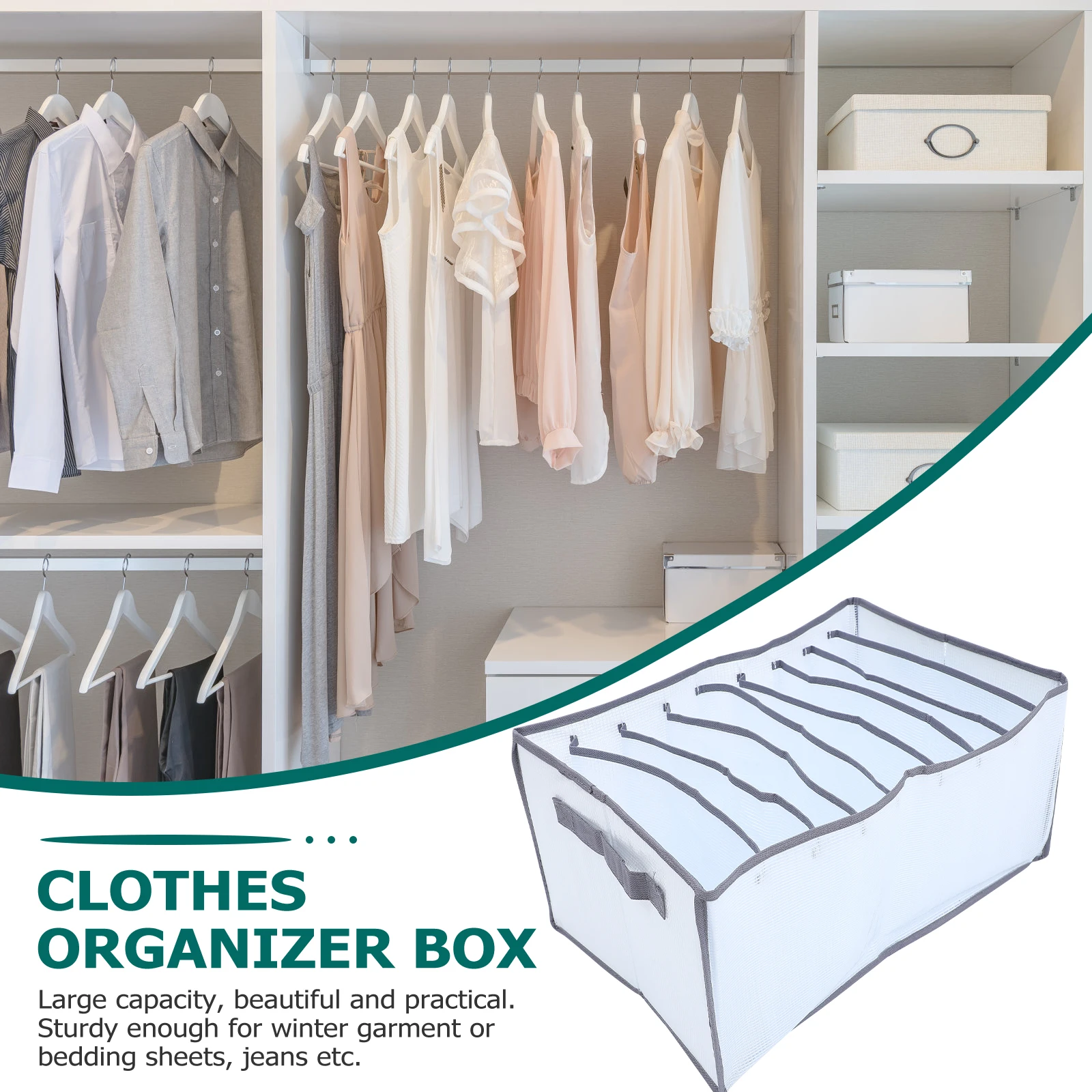 

Clothing Storage Box Wardrobe Organiser Drawers Dresser Organizers Closet Compartment Blanket System