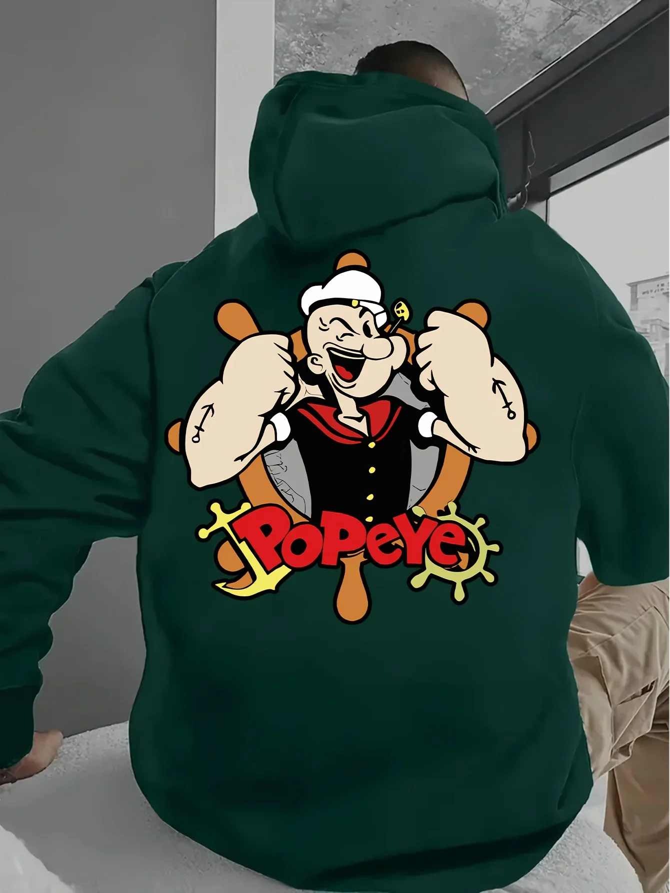 Popeye Graphic Hoodie Sweatshirt Casual Hoodie with Print Design Unisex-Fit Hooded for Fall/Winter Fashion Casual Style