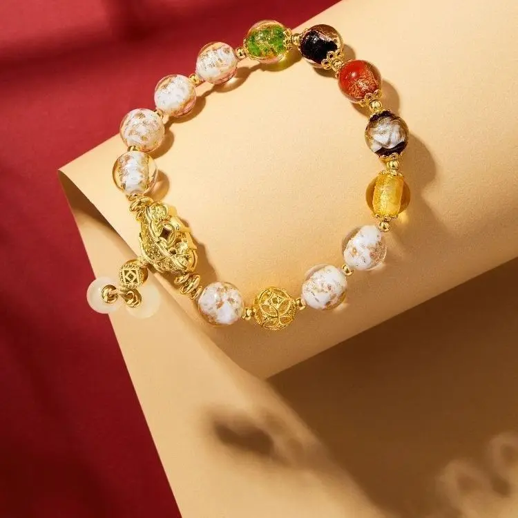 

Ароматный серый цветной глазурь, пятисторонний браслет «Бог богатства» для привлечения богатства, счастливая рука, музей, культурное творчество, ювелирные изделия