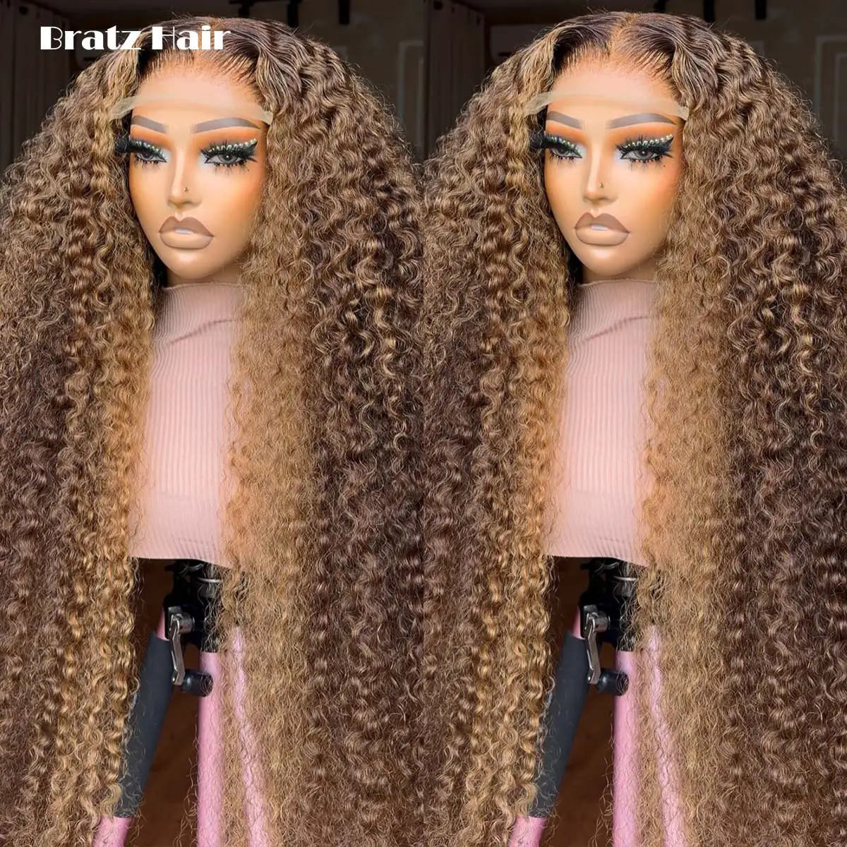 

Piano Color 5x5 Beach Jerry Curls Glueless Wig Human Hair Highlight Blonde 13x6 13x4 HD Lace Front Pixie Curly Wigs for Woman