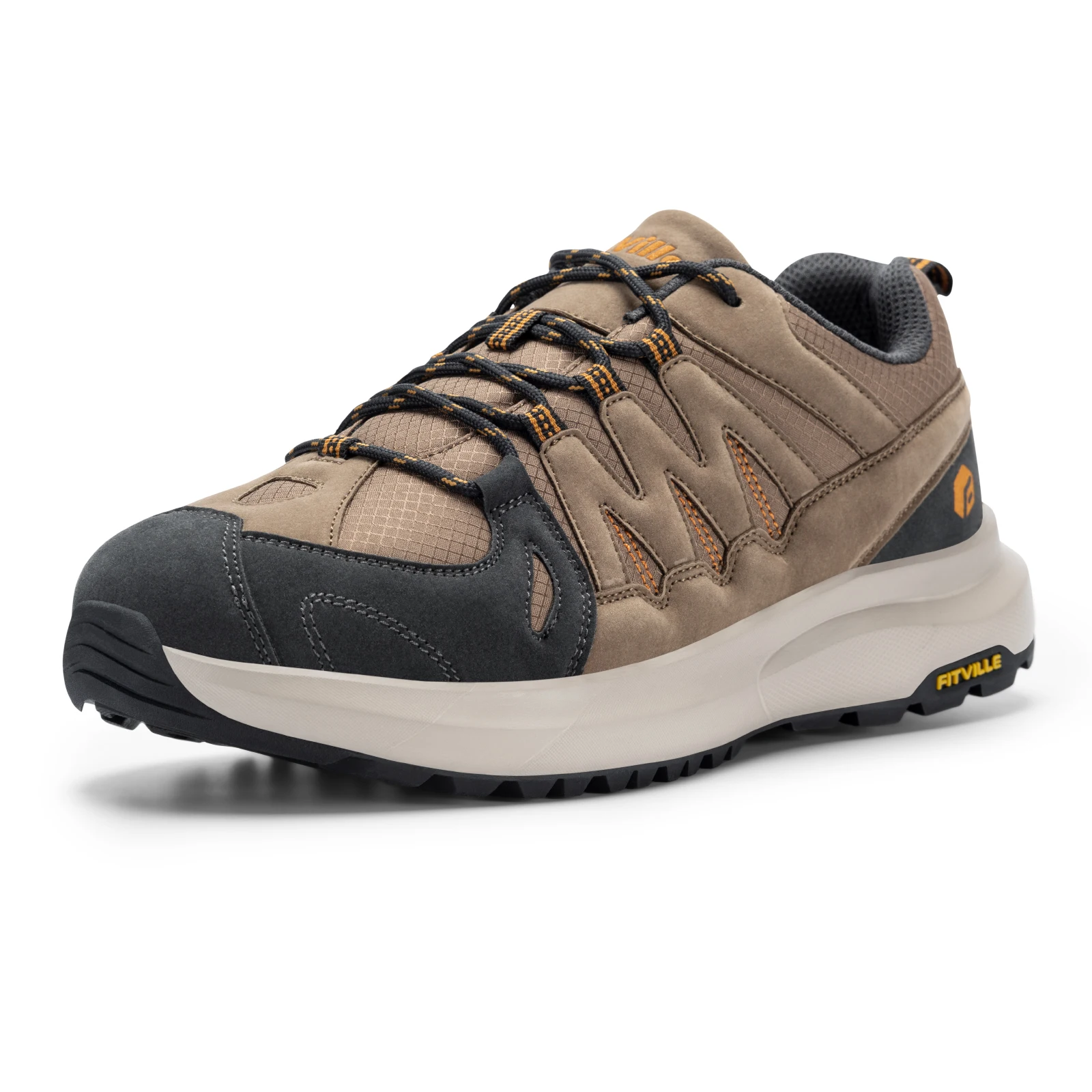 Buty męskie FitVille Szerokie wodoodporne trampki turystyczne do pracy na świeżym powietrzu z podparciem łuku stopy łagodzące ból pięty