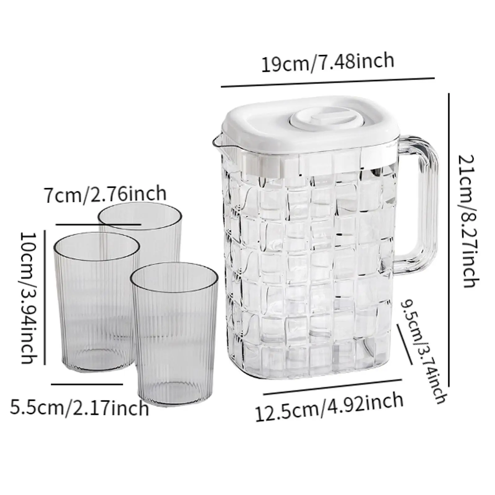 Dzbanek na napoje 2000ml Czajnik na lemoniadę z uchwytem Dzbanek na wodę i lód do kuchni, grillowania, aktywności wewnątrz pomieszczeń, biura, herbaty owocowej