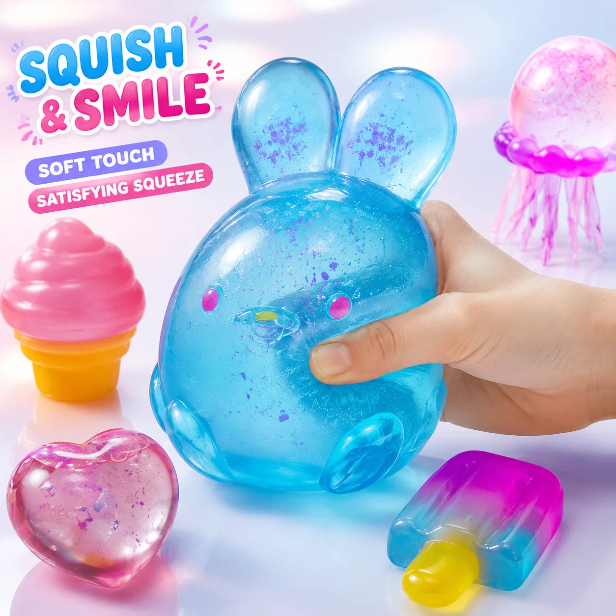 Needoh Sensory Jellyfish Gummy Bear Soft Toy Anti Stress Pressure Relief Non Toxic Fidget Toy Nice Cube Sensory Souvenir