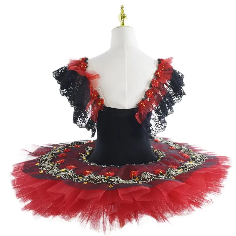 Tutu Ballet Dark Red Purple Swan Lake Ballerina Pancake Tutu Girl Women Adult Child Ballet Dress Kids Dance Costumes Tutu Dress