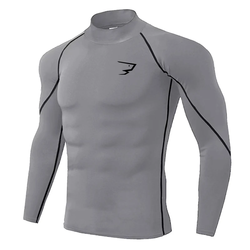 Men Sport T-shirt Quick Dry Bodybuilding Running Shirt Long Sleeve Compression Top Gym T Shirt Men Fitness Tight Rashgard view 4