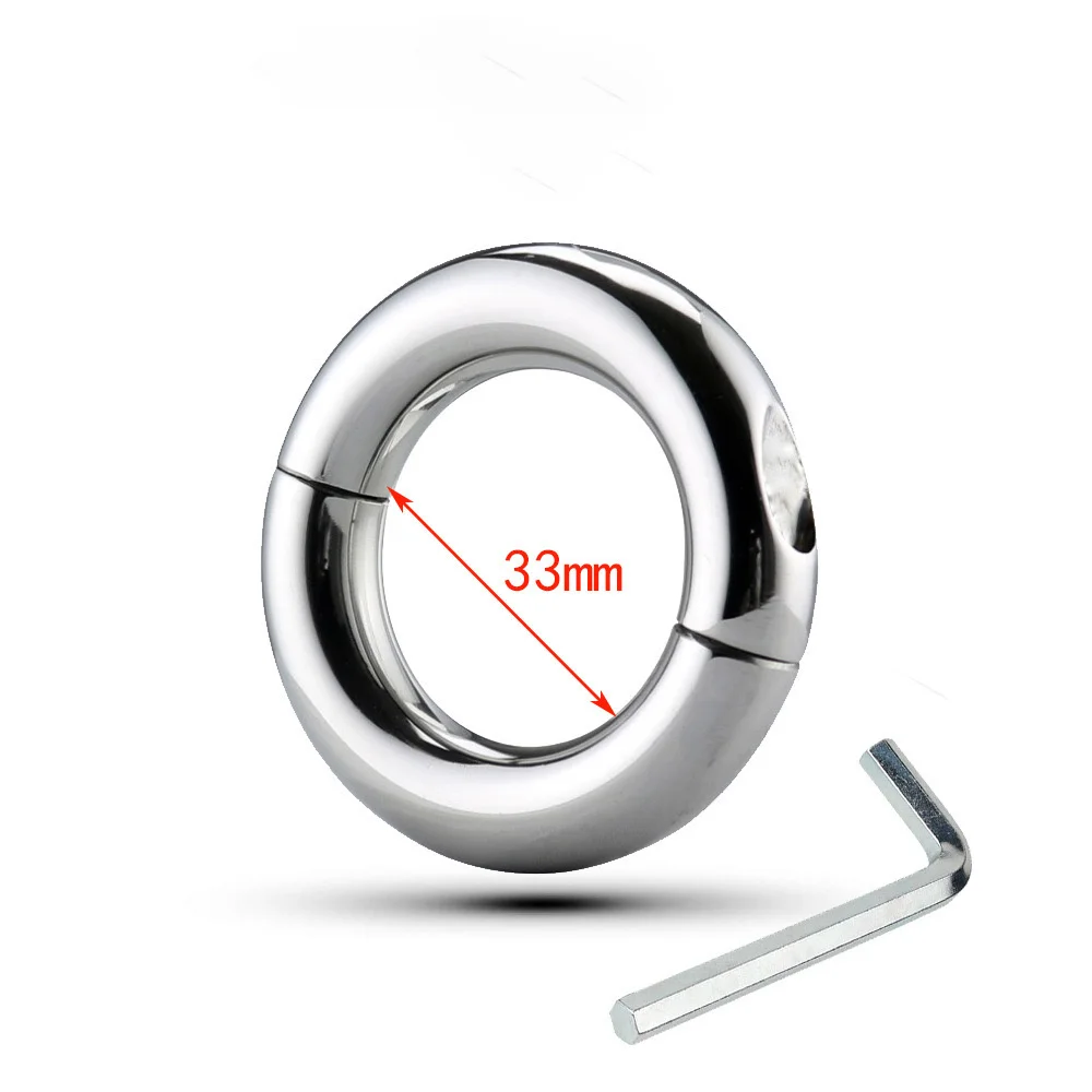 Metal Male Scrotal and Penile Ring Weight-bearing Pendant Screw Restraint Device Lock Sperm Masturbation Ring Adult Sexual Toy