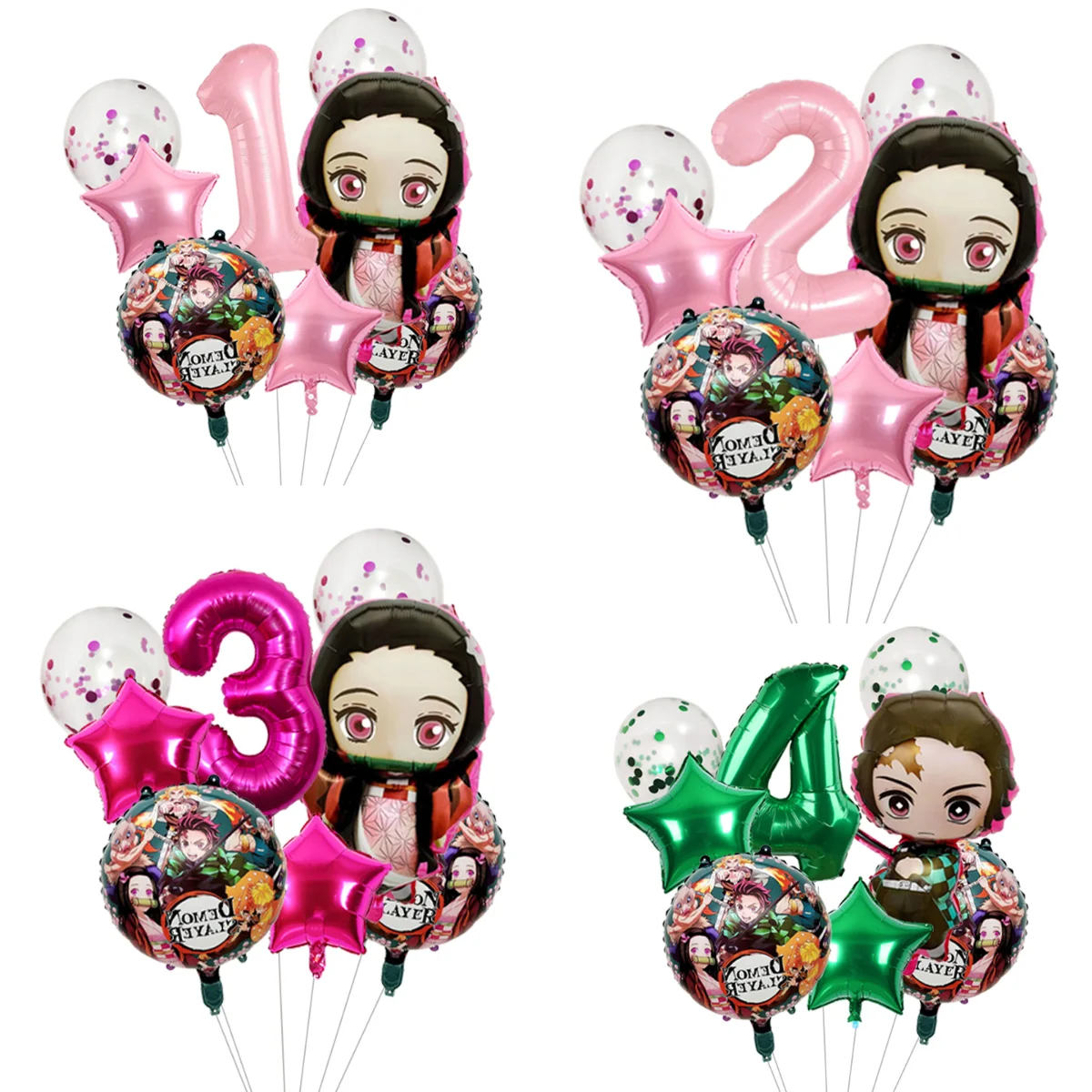 

Demon Slayer Theme Tanjiro Nezuko Kamado Theme Foil Balloons Set Balloon Kids Birthday Party Decoration Number Balloon