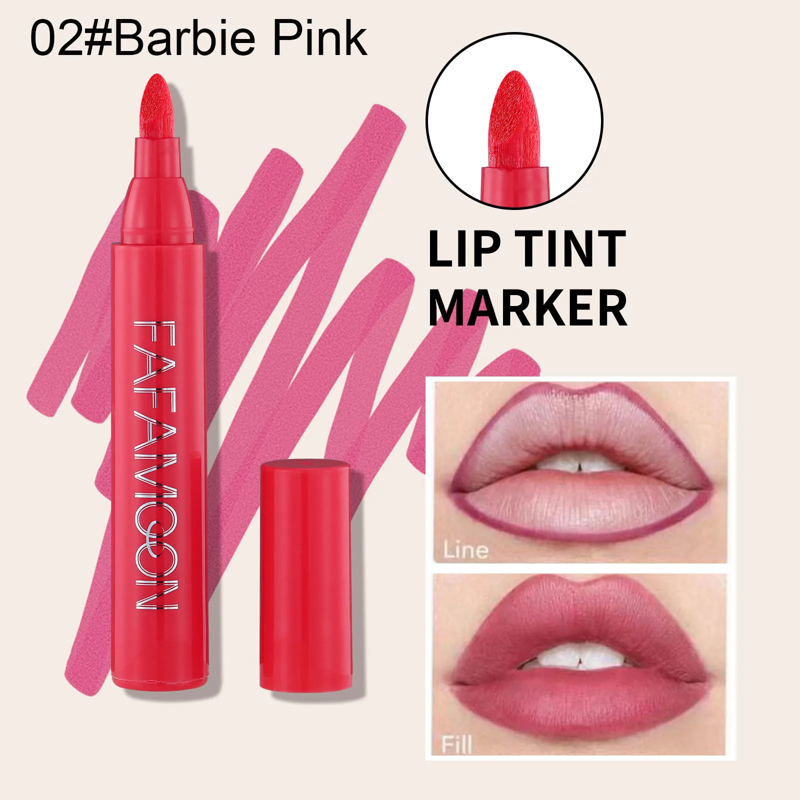 Lápiz Delineador de labios marrón Nude, 4 colores, tinte de contorno rojo, tatuaje, brillo de labios, resistente al agua, larga duración, lápiz labial mate, lápiz de crayón, maquillaje