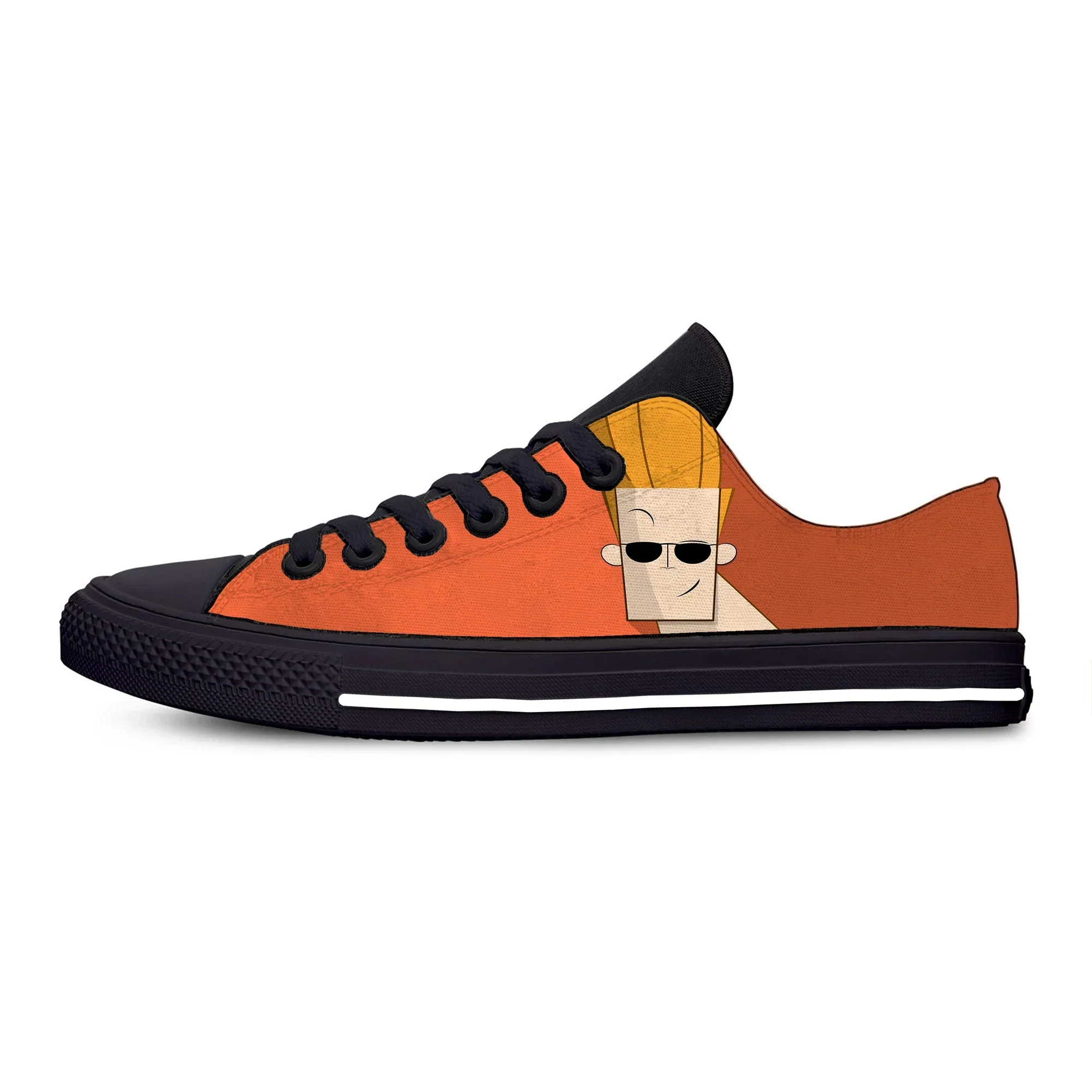 Johnny Bravo Biceps Fitness Shoes Red MuscleNerd Bodybuilding Quality Cartoon Breathable Man Canvas Shoes Low Top Board Shoes view 5
