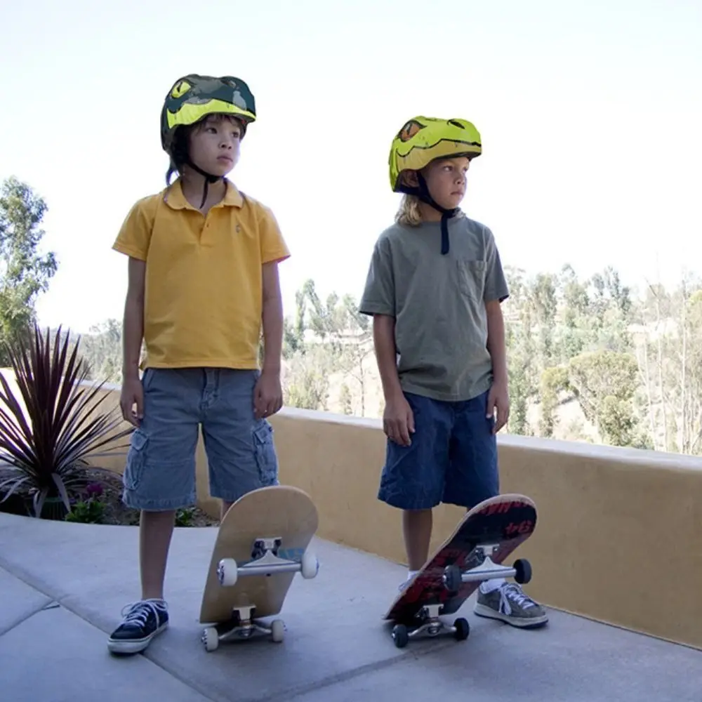 Perlindungan Keselamatan Kartun Dinosaurus Helm Anak-anak 3D Helm Dinosaurus Dapat Disesuaikan Helm Skating Keren Lucu Skateboard