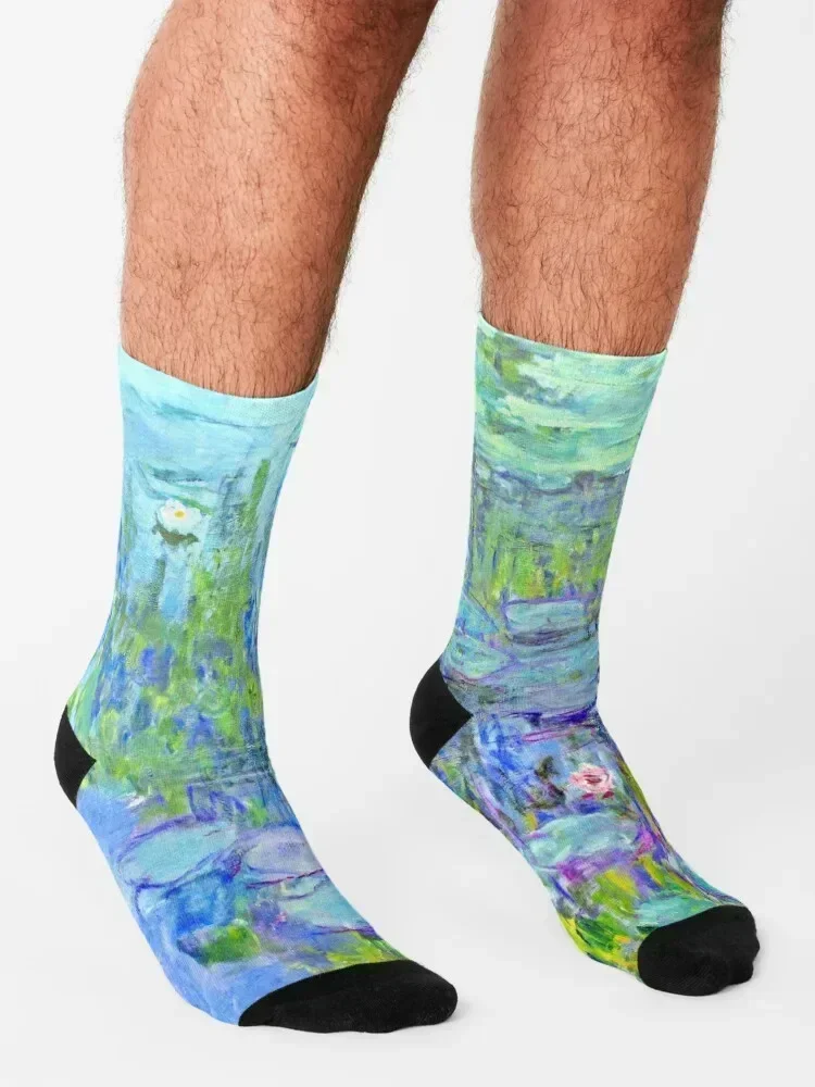 Water Lilies moneT Socks warm winter luxury funny gifts sports and leisure Socks For Girls Men's