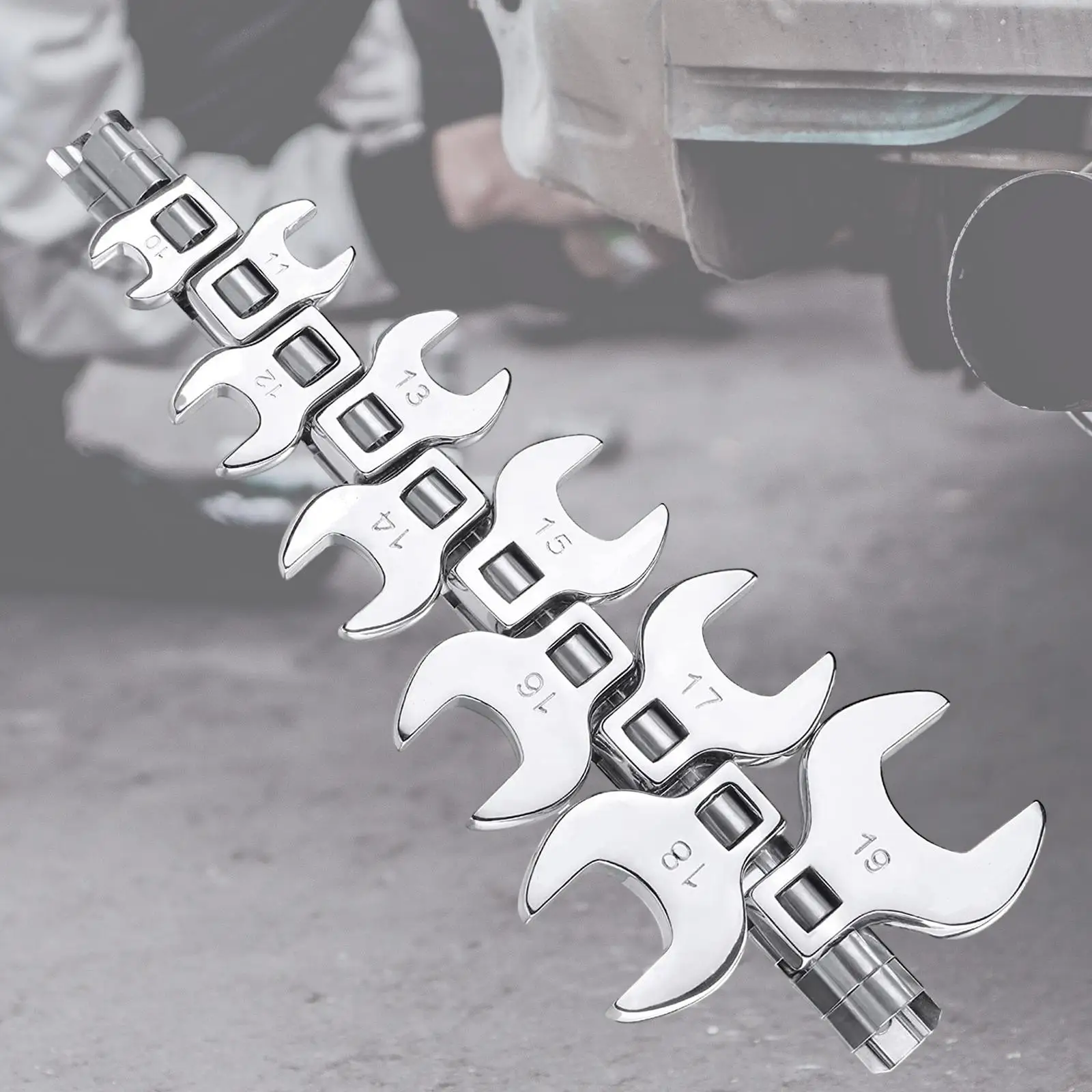 

10x 3/8 "Набор ключей Crowfoot SAE Профессиональные инструменты для ремонта автомобилей