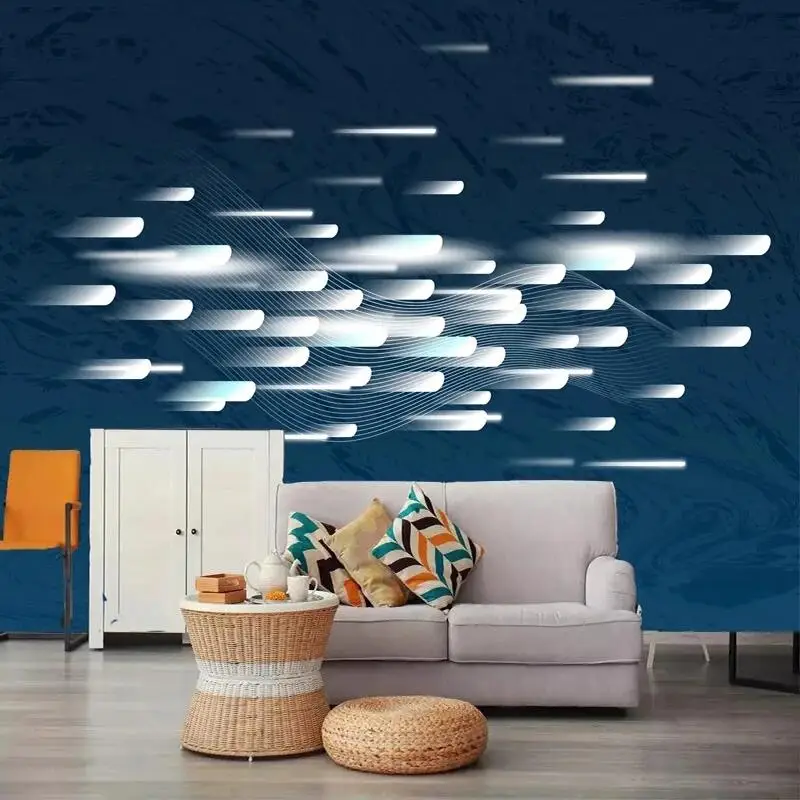 Benutzer definierte 3d Wandbild Tapete moderne minimalist ische nordische abstrakte geometrische Linien TV Hintergrund Wandbild Wohnkultur Tapety Fresko