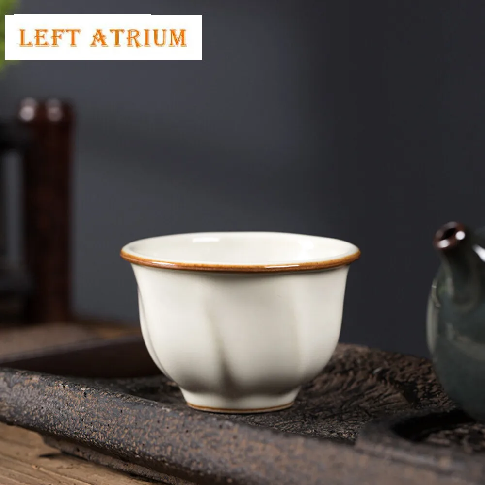 

40ml Longquan Celadon Ceramic Teacup Handmade Moon White Glaze Tea Bowl Personal Master Cup Chazhan Mugs Kung Fu Teaset Gifts