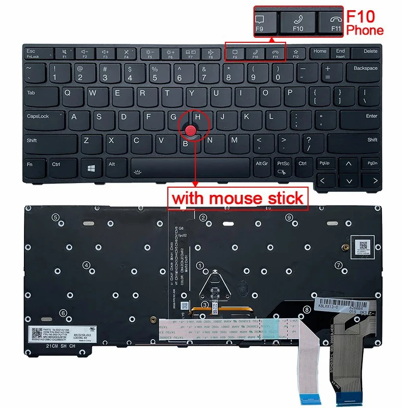 

US/Russian Backlit Keyboard for Lenovo ThinkPad X13 Gen 2 20WK 20WL 20XH 20XJ,X13 Yoga Gen 2 20W8 20W9 Notebook