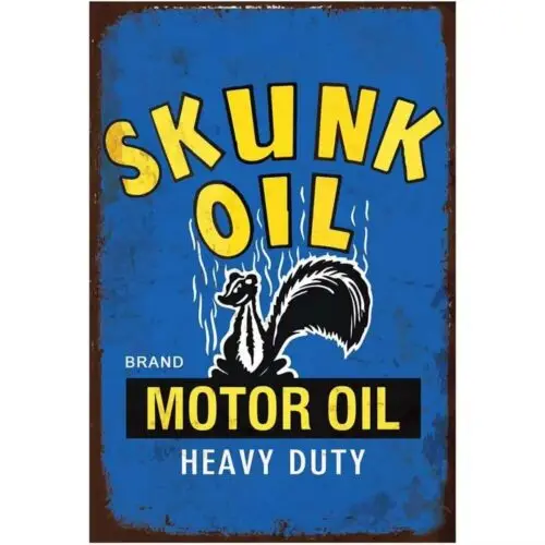 Y1,Skunk Oil Metal Tin Sign Retro Motor Man Cave Wall Art Decor -aluminum