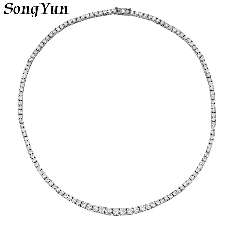 

SONGYUN Brand Jewelry 925 Sterling Silver Necklace Moissanite Diamond Wedding Ladies Real 18k Gold Plated SYT Patent Pendant