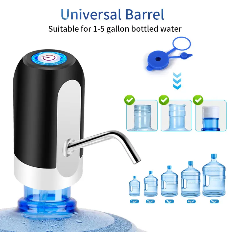 HiPiCok-bomba de botella de agua, dispensador de agua eléctrico automático con carga USB, 19 litros