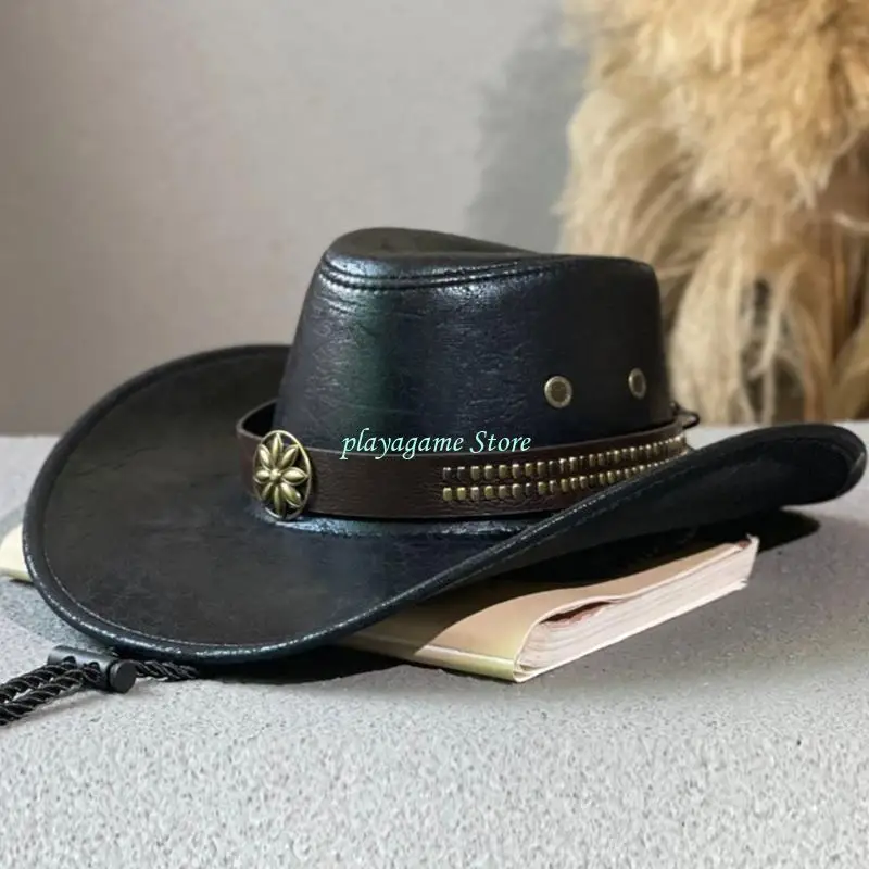 Y88A Западная ковбойская шляпа с регулируемыми заклепками, костюм для девочек-подростков