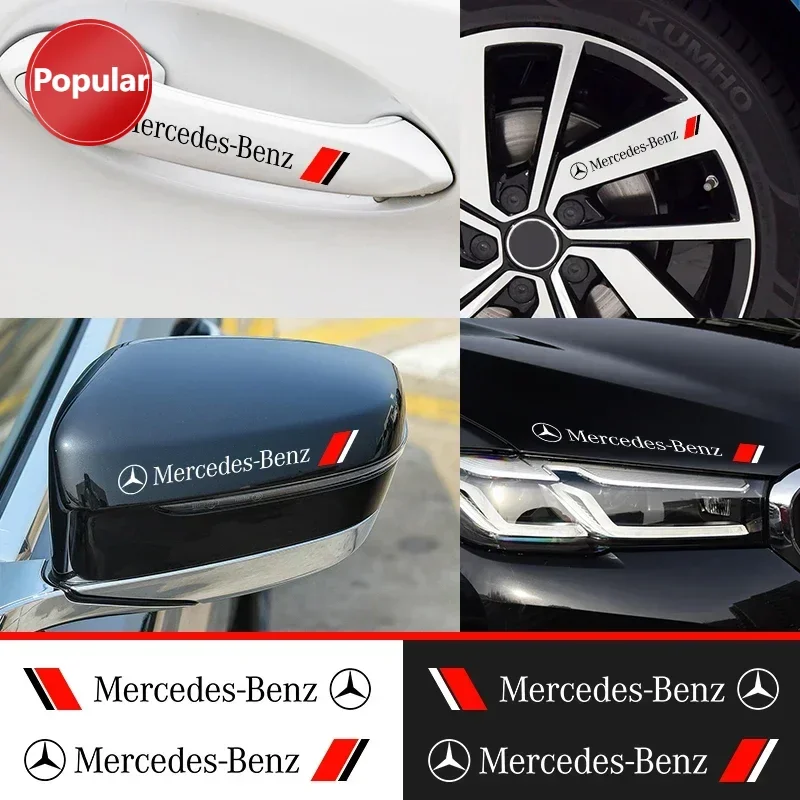 

# 4 шт., защитная наклейка на дверную ручку автомобиля, наклейка на стеклоочиститель для Mercedes Benz C180 C200 C260 C300 W108 W124 W126 W140 W168 W169