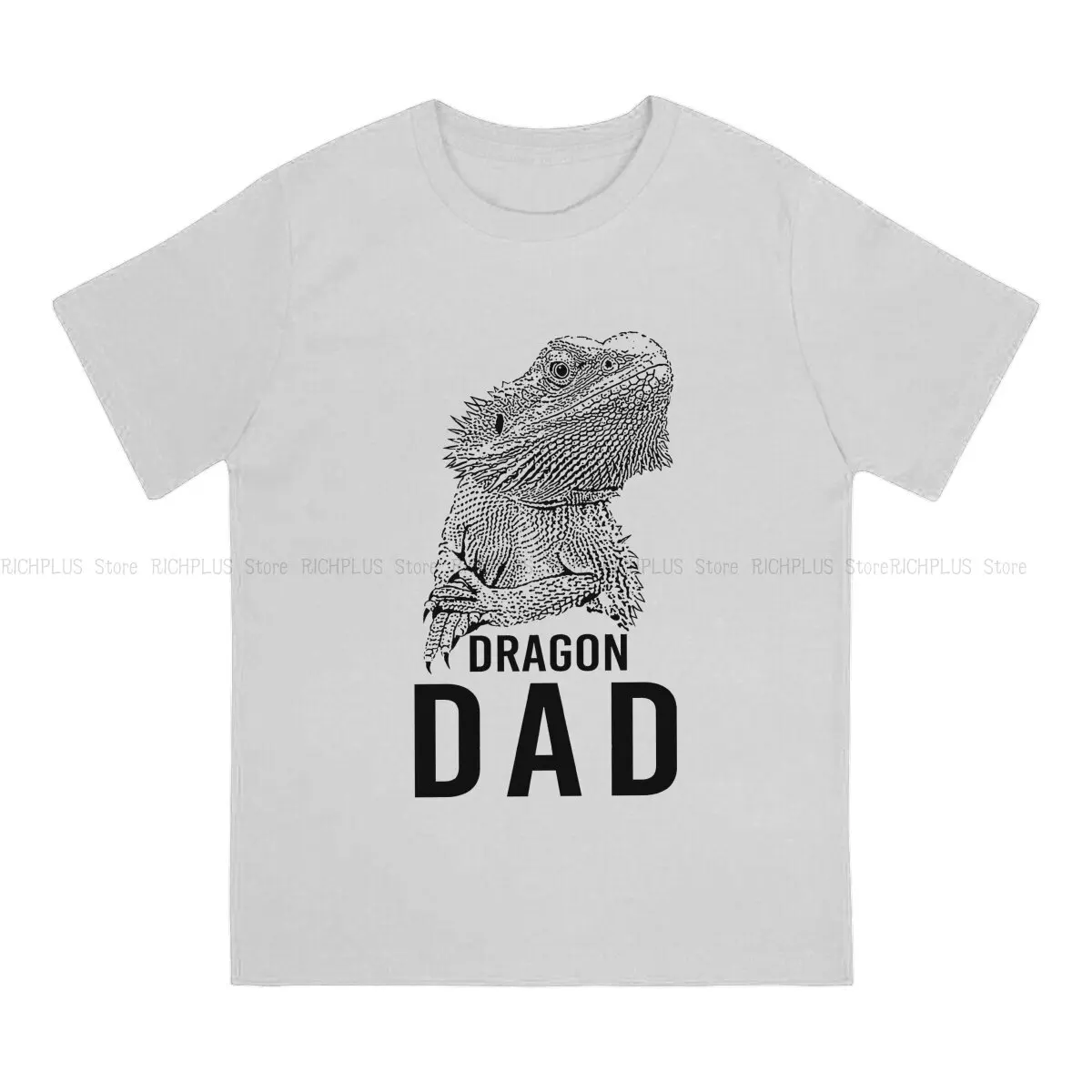 Gecko Lover Creative TShirt for Men Bearded Dragon Dad Round Neck Polyester T Shirt Personalize Gift Clothes Streetwear