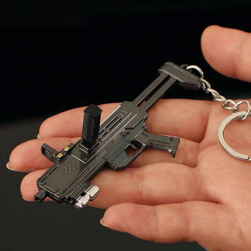 9cm Helldiver 2 Mini SMG-37 Defenders Gun Mold Weapon Keychain Soldier Ornaments All Metal Pendant Accessories Gifts Keyring