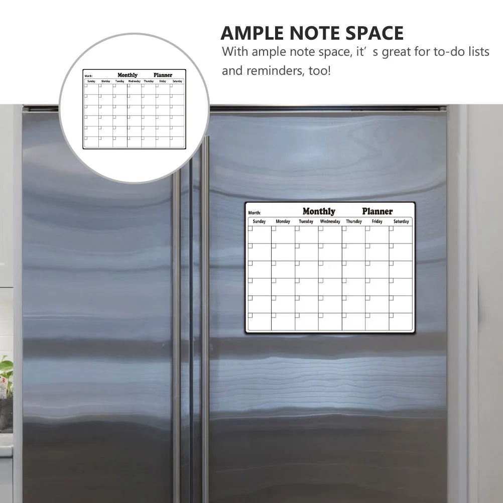 

Magnetic Whiteboard Monthly Plan Board Easy Wipe Reusable Rubber Magnet Note Space Fridge Planner Schedule Kitchen Calendar