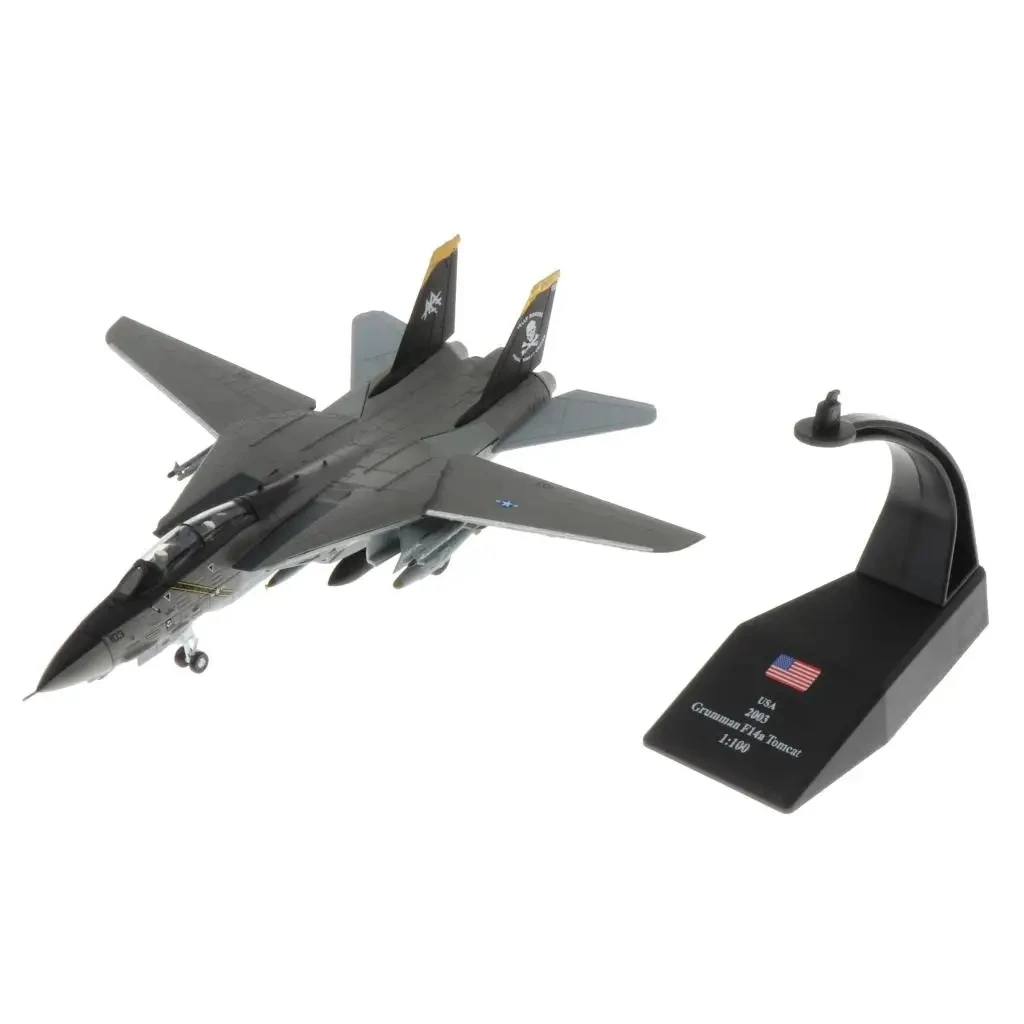 1/100 Scale Military Model Toys F14 F 14 Pirate Tomcat F-14 AJ103 VF-84 Fighter USAF Diecast Metal Plane Model