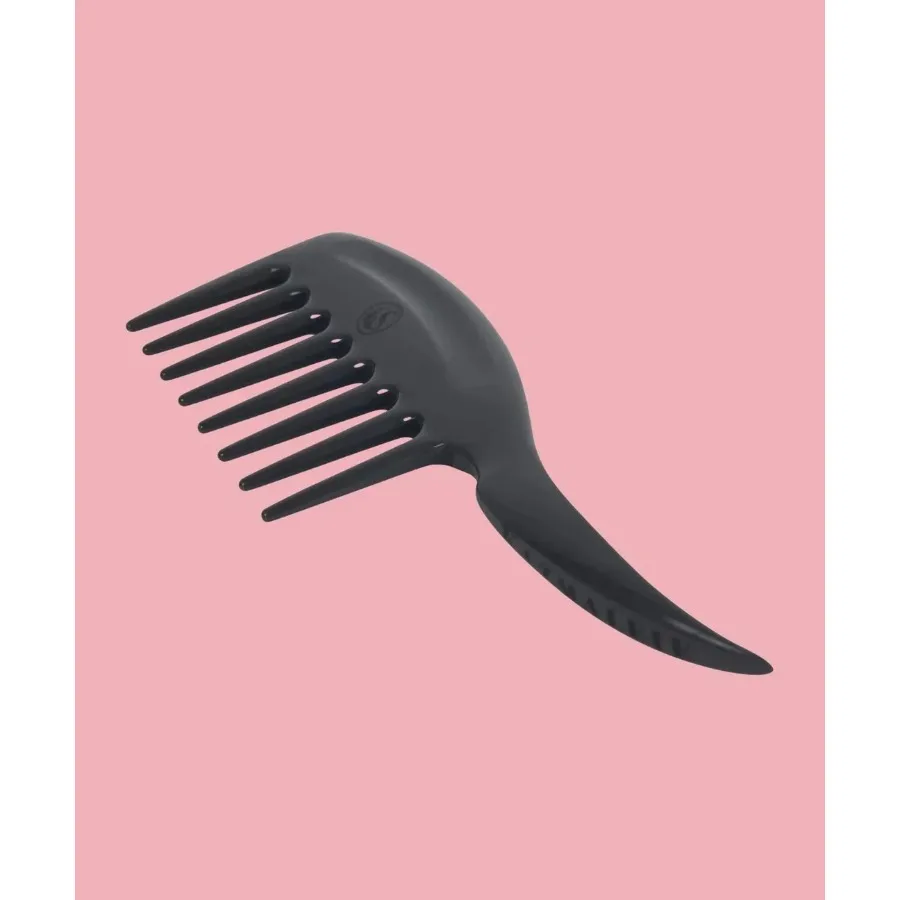 幅広の歯のヘアコーム、グラファイト、ハンドルの先端が尖っていて、髪を分けたりセクションにしたりできます。