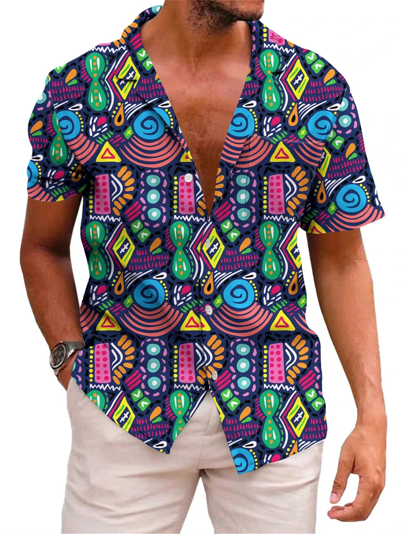 Men Lapel Short Sleeve Shirt B - Tops recension och pris