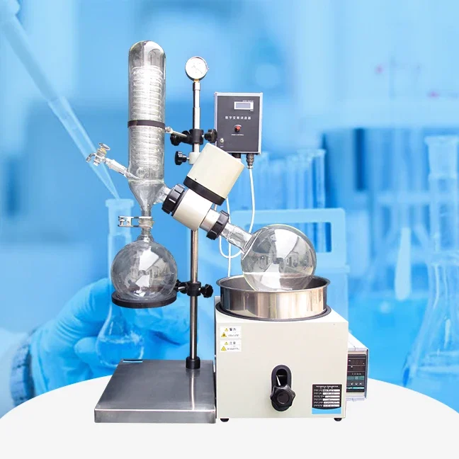 TOPTION 0.5L Rotary Evaporator Distillation Built in Automatic Check Valve with Vacuum Pump Chiller High efficiency