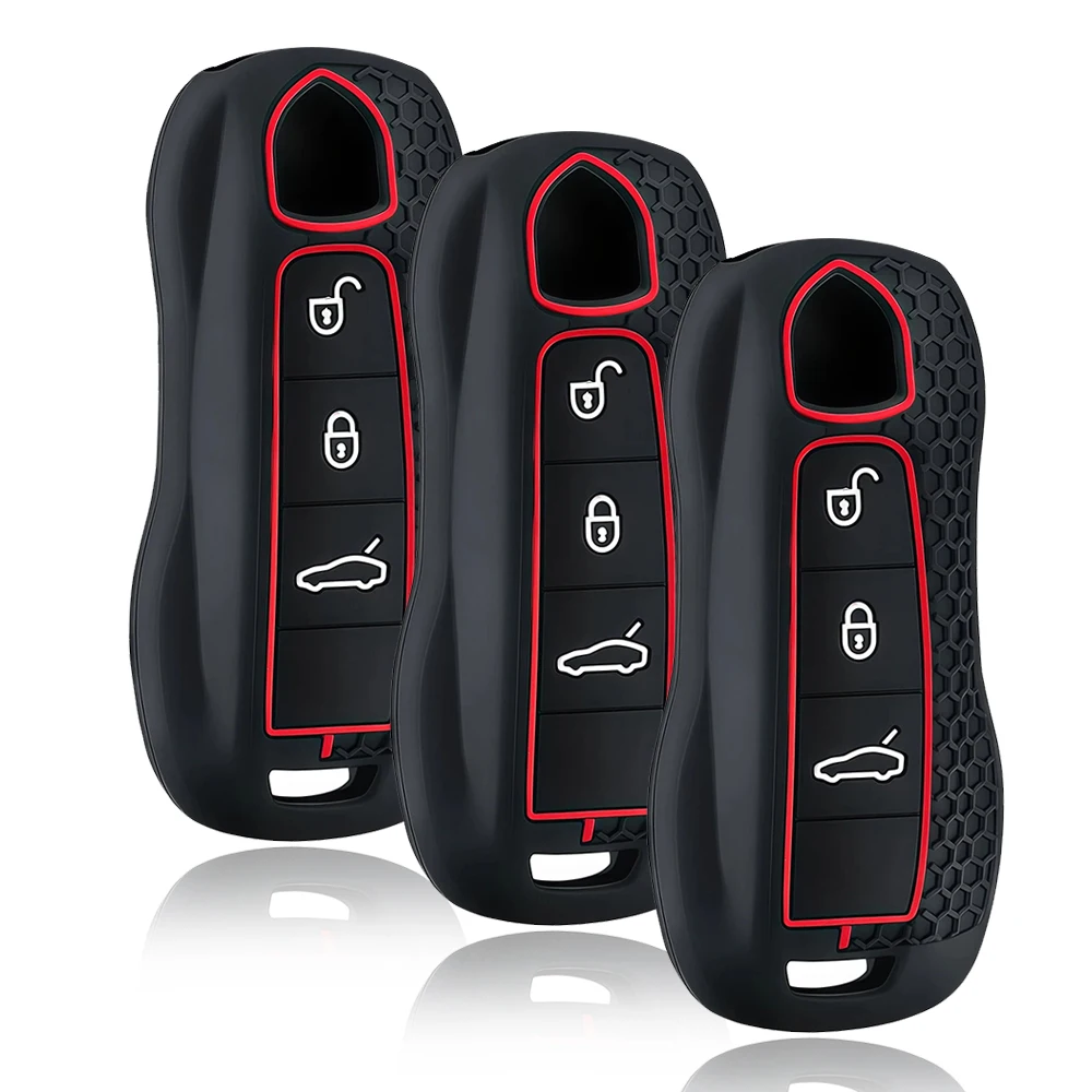 Silikon-Autoschlüsselhülle für Porsche Cayenne 958 911 Lepin 996 Macan Boxster Panamera 997 944 924 Panamera 718 971 9YA