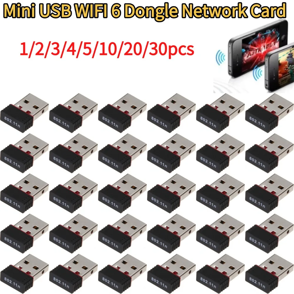 Mini USB WIFI 6 Dongle Network Card 2.4GHz Wi-Fi Lan Adapter Driver Free For PC Laptop Wireless Network Card Adapter