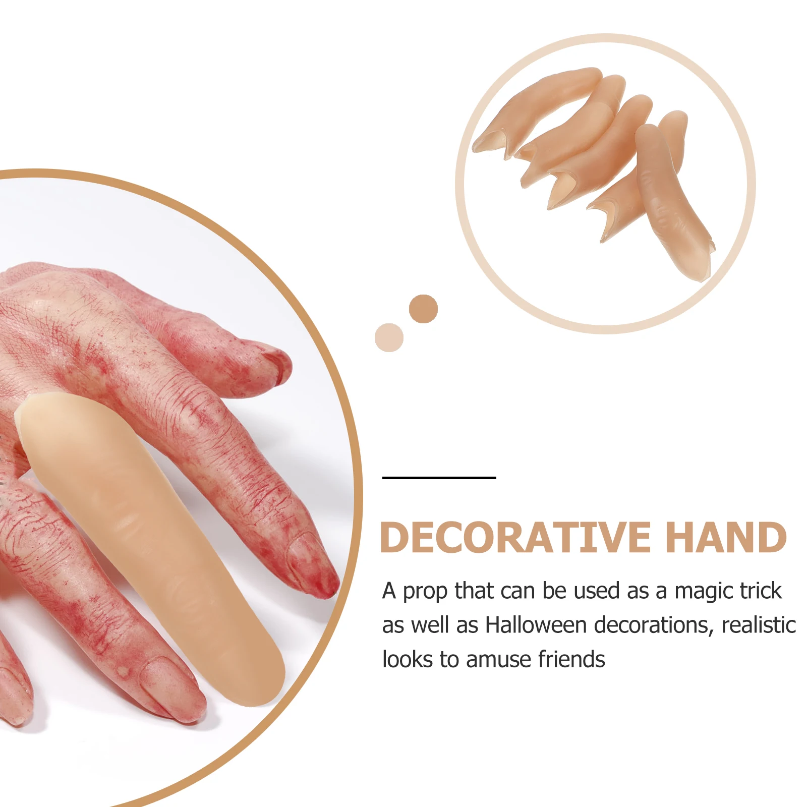 

5pcs Simulation Long Finger Fake Finger Party Trick Prop Halloween Dance Party Gift Soft Easy Use