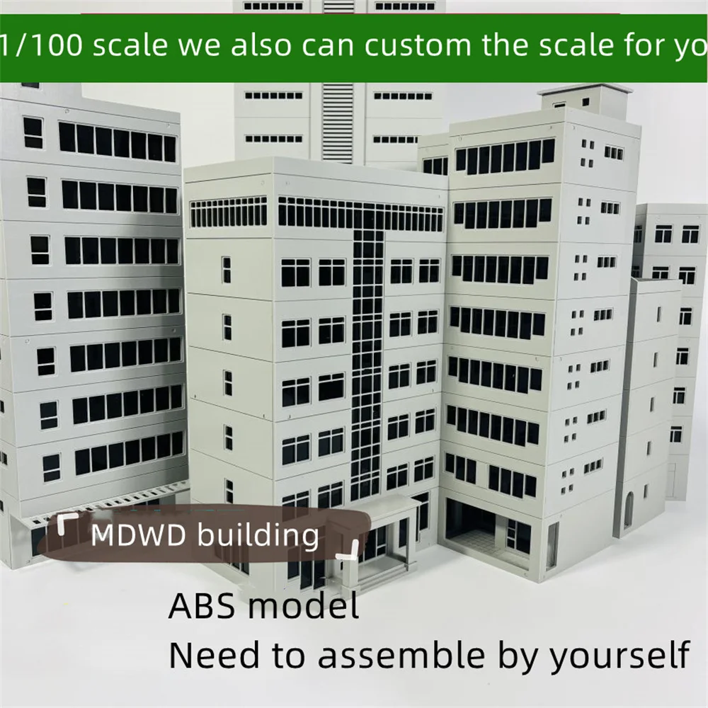 1: 100 Scale Plastic Building Assembly Model Of Multiple Urban Simulation High-Rise Building Scenes