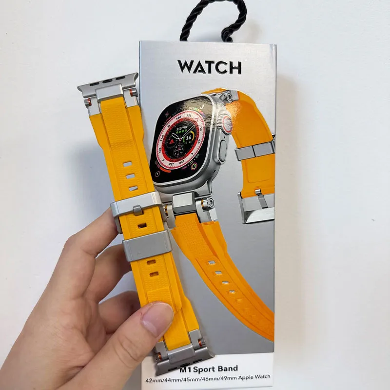 Bracciale di lusso con cinturino sportivo Single Tour Band per Apple Watch Ultra 49mm 44mm 45mm 46mm 42mm Iwatch Series 11 10 9 8 7 6 5 4 Se