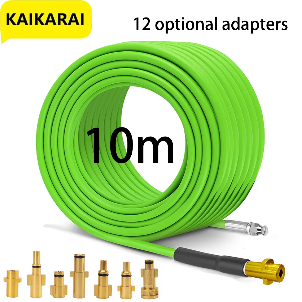 10M Sewer Jetter Kit for Pressure Washer Karcher Lavor Bosch STIHL Huter Drain Cleaning Hose Rotating Sewer Jetting Nozzle