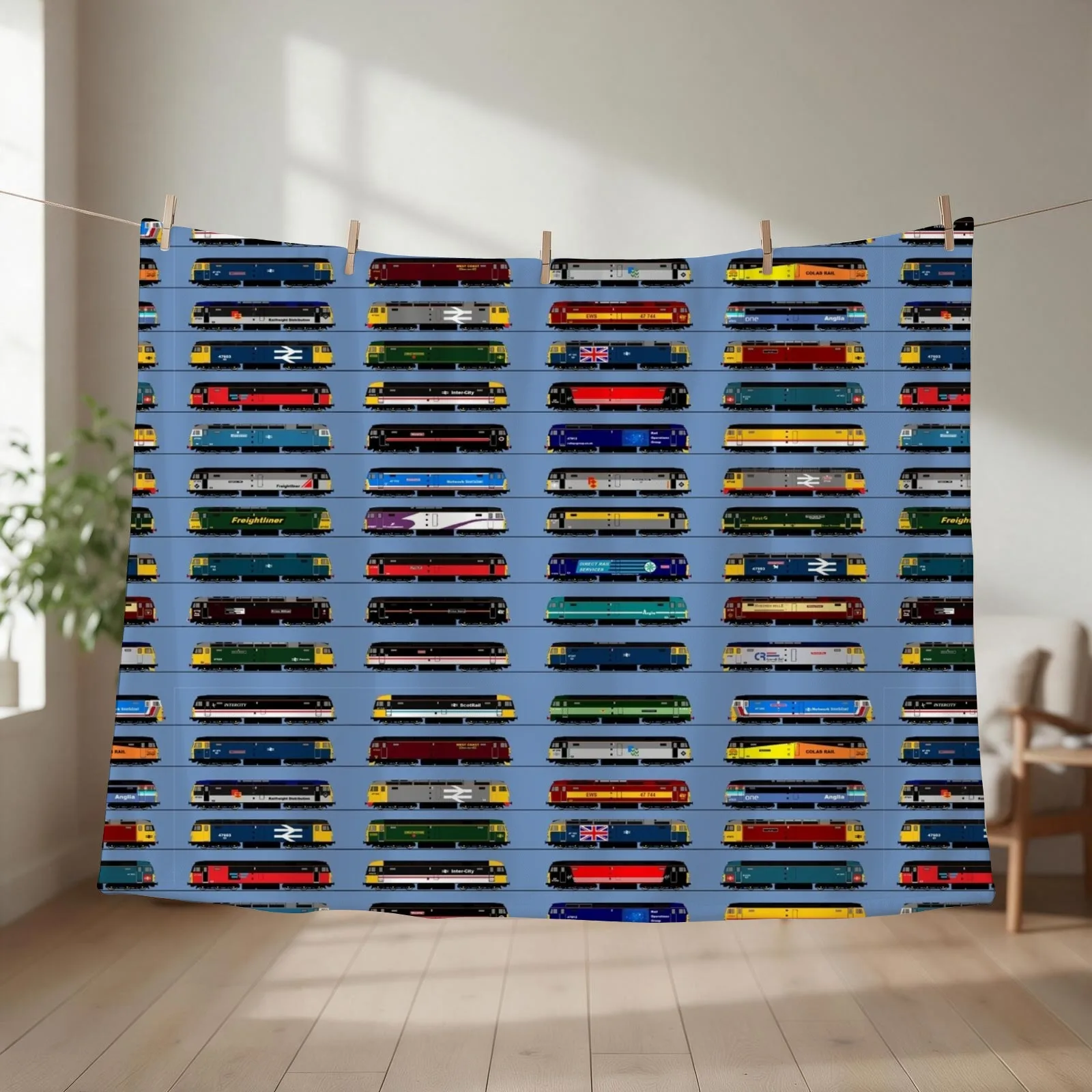 class 47 locomotive collection Throw Blanket couch cozy soft plush fuzzy picnic outdoor blanket