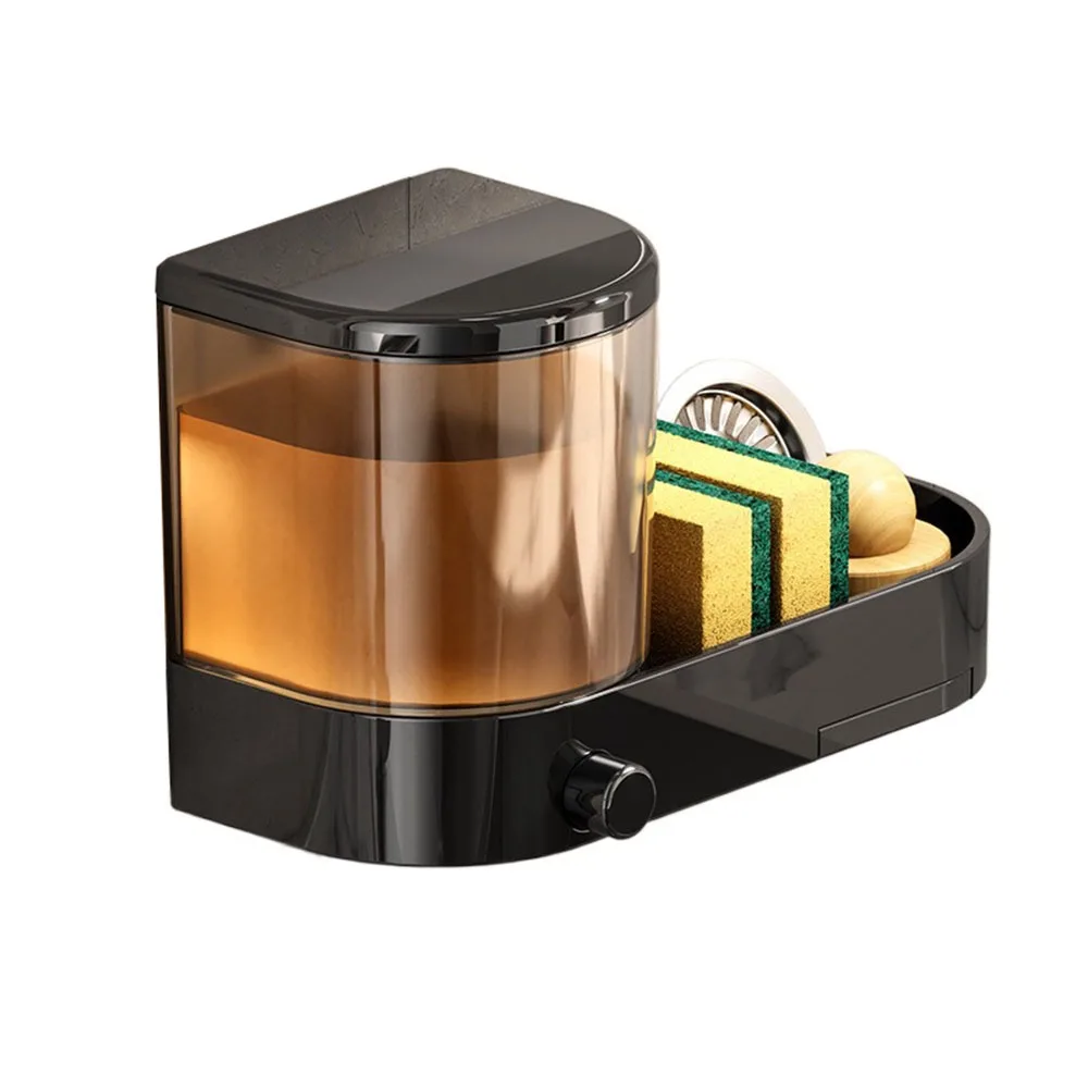 

Настенный дозатор для мыла с поддоном для слива и держателем для губок, большой емкости, для дезинфицирующего средства для рук, с ручным прессом