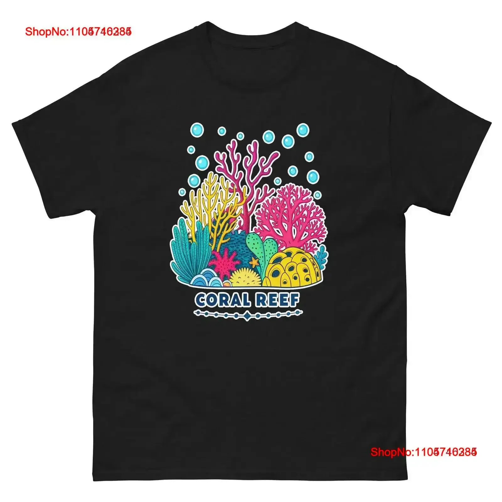 Coral Reef Ocean Beach Water Marine T Shirt vintage Washed Slightly Stretched homme graphic Casual Versatile Breathable fashion