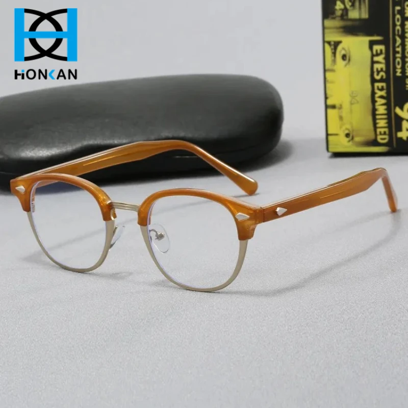 

Men Business Eyeglasses Anti Blue Light Ultralight Half Frame Glasses Optical Prescription Eyewear TR90 Glasses Frame for Male