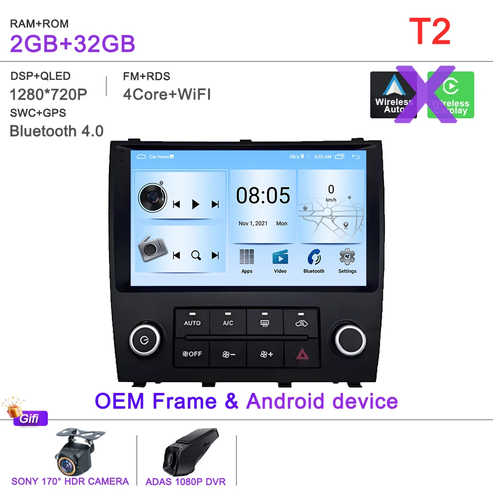 Android 16 Carplay Auto Voor Lexus IS200 XE10 1999-2005 Autoradio Multimedia Video Player Navigatie GPS DVD Touch screen WiFi - afbeelding 1