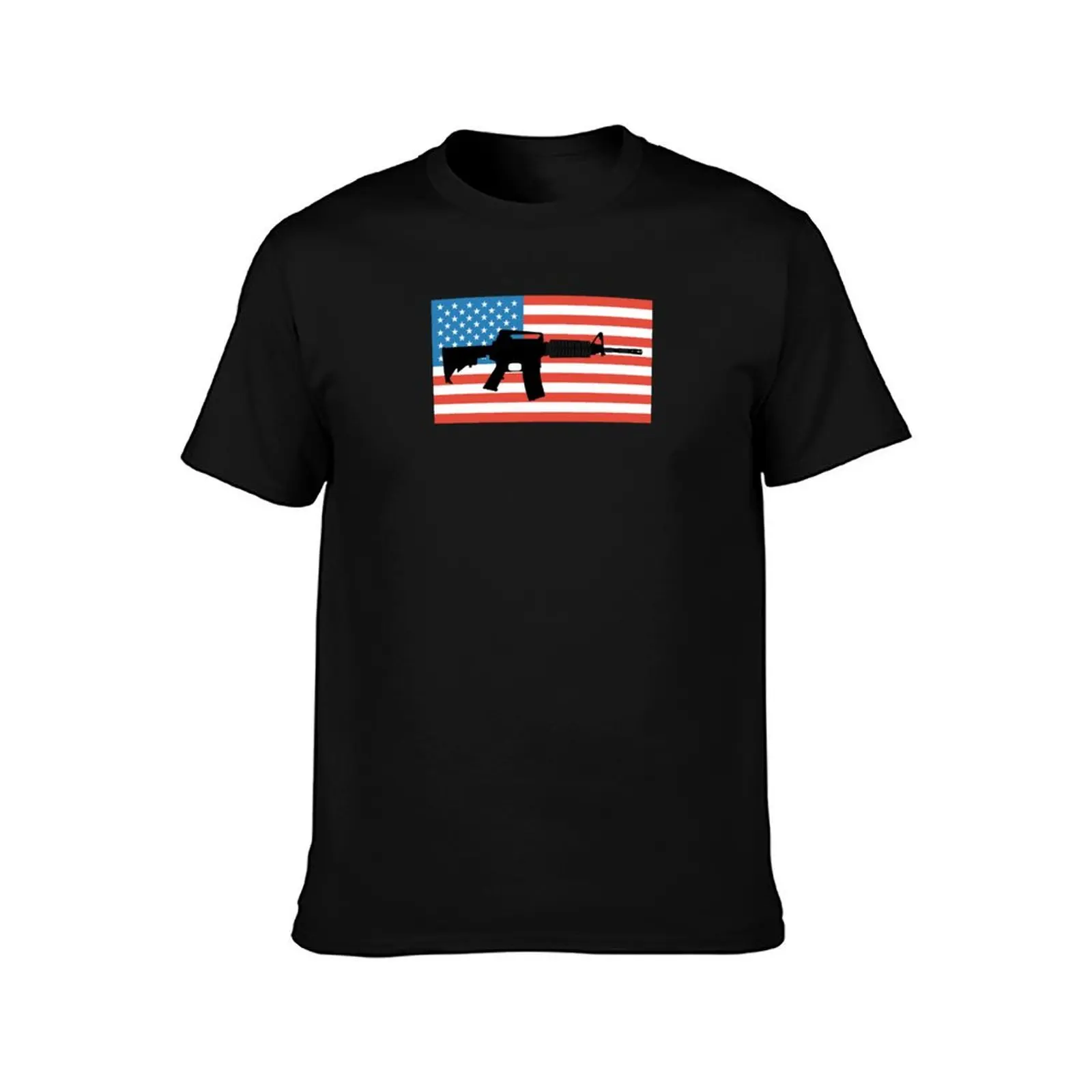 Second Amendment 2A 2nd Amendment American Flag AR-15 T-Shirt Quick Dry Training Short Sleeve Tee