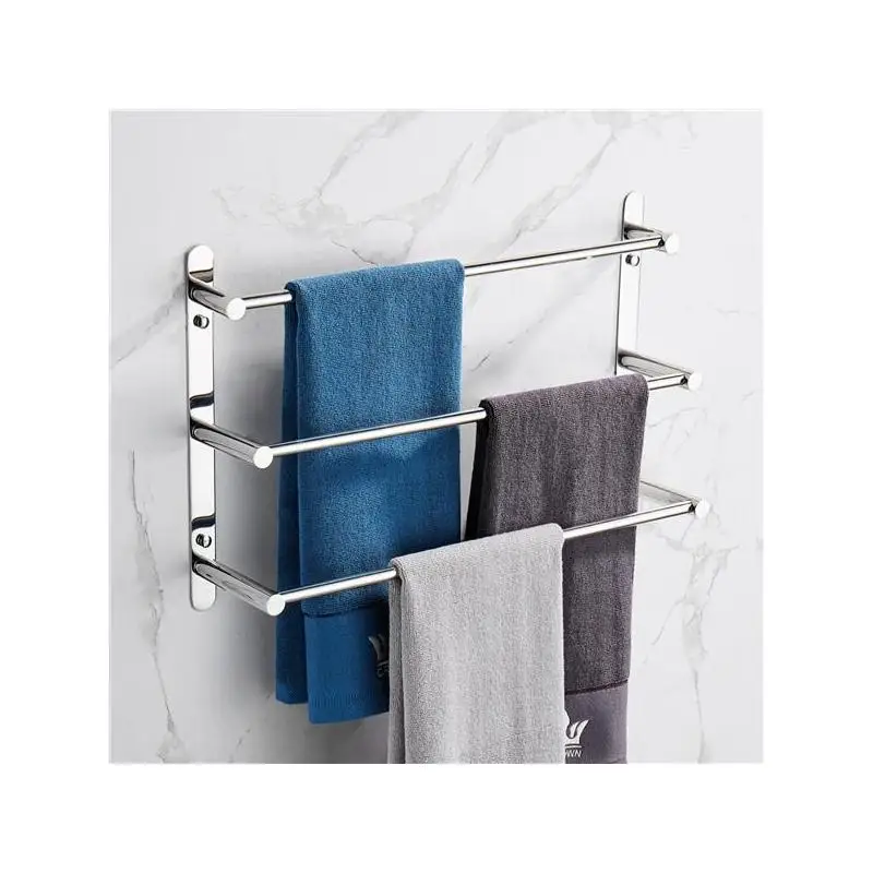 

Three-Tier Towel Rack SUS304 Stainless Steel Hand Polished Mirror Finish Bathroom Accessories Set, 3 Bars 19.6 inch