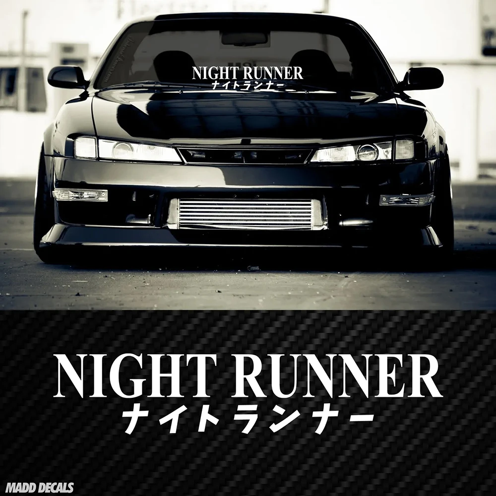 

Modern Night Runner Car Sticker Banner Windshield Bumper Tailgate Car JDM Decal Decor