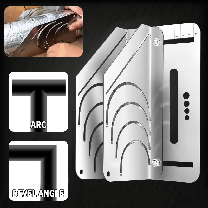 

20-90mm Foam Pipe Cutter Guide Tool Precision 45° Arc Rubber Thermal Insulation Pipe Cutting Guide Diameter Pipes Cutting Rule